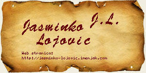 Jasminko Lojović vizit kartica